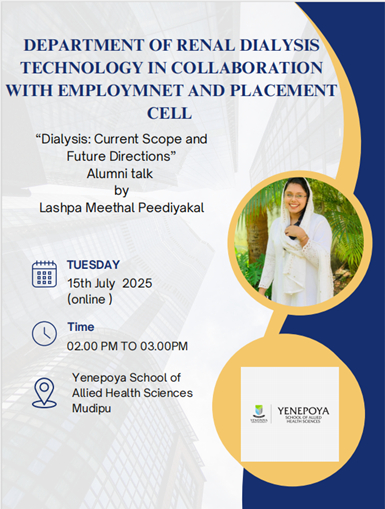 ALUMNI GUEST LECTURE: DIALYSIS - CURRENT SCOPE AND FUTURE DIRECTIONS